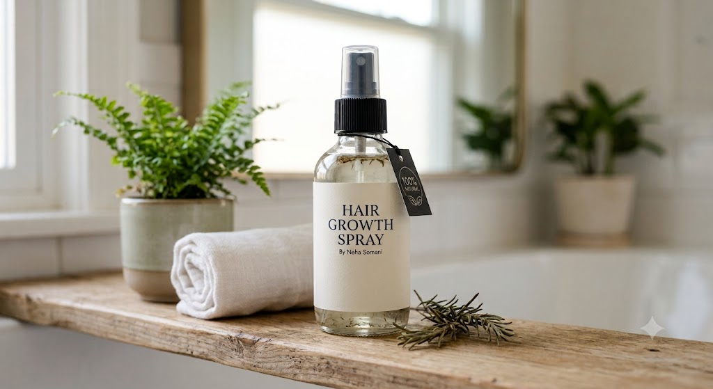 Handmade hair growth spray from the Hair Growth Spray Formulation Workshop