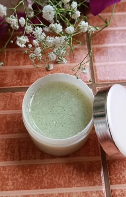 Facial scrub with a custom label